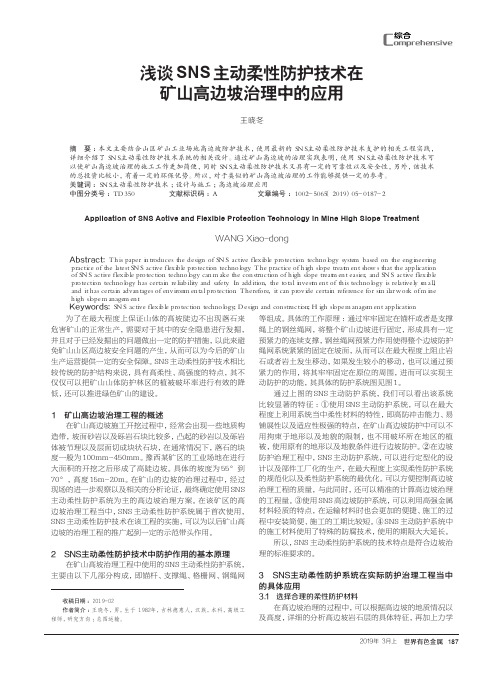 浅谈SNS主动柔性防护技术在矿山高边坡治理中的应用