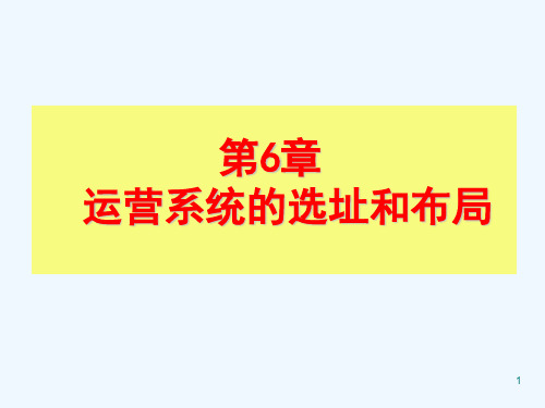 运营系统的选址和布局概述课件