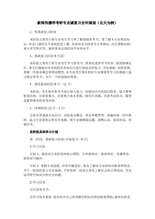 新闻传播学考研专业课复习全年计划表