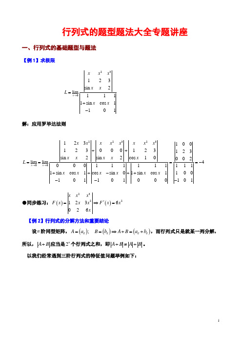 各类行列式的题型与题法大全2009