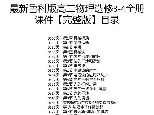 最新鲁科版高二物理选修3-4全册课件【完整版】