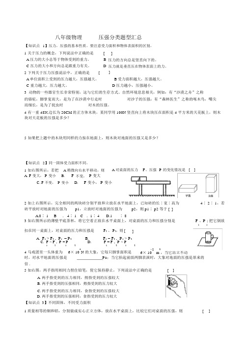 (完整版)八年级物理压强分类题型汇总.doc