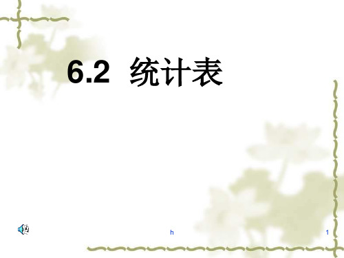 七年级数学上册：6.2统计表(浙教版)【最新】