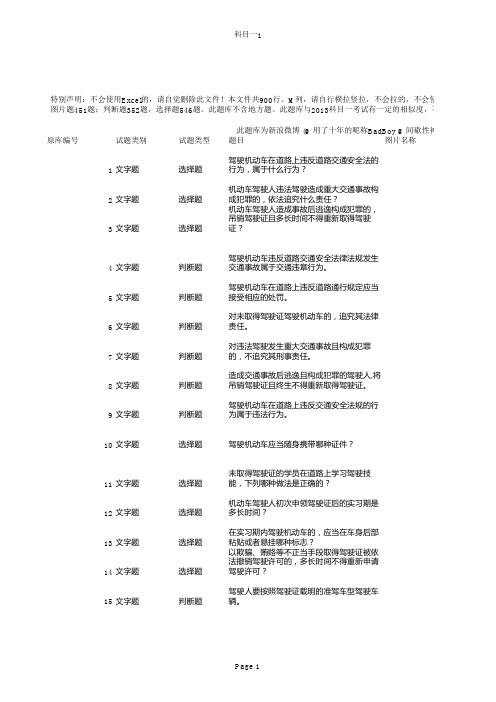 2013驾照科目一BadBoy哥整理最终版(898题带插图)-一