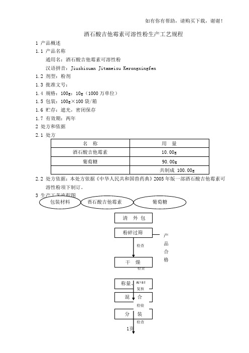 酒石酸吉他霉素可溶性粉