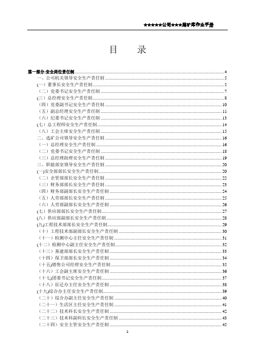 尾矿库安全标准化-作业手册