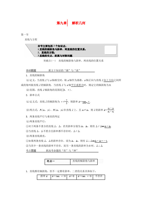 2018高考数学复习解析几何教师用书理