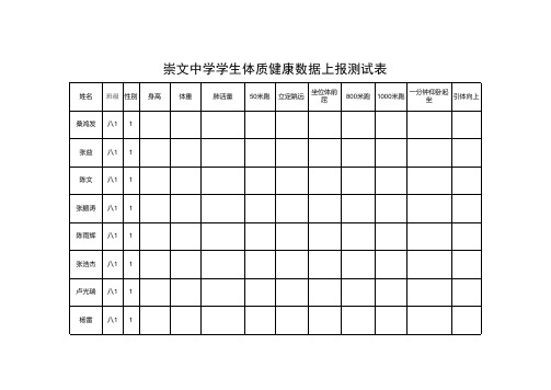 陇县崇文中学体测模版