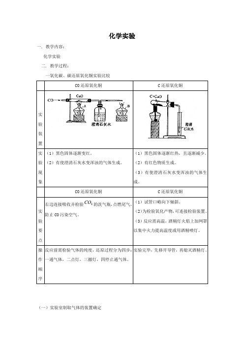 中考化学复习实验专题突破——化学实验