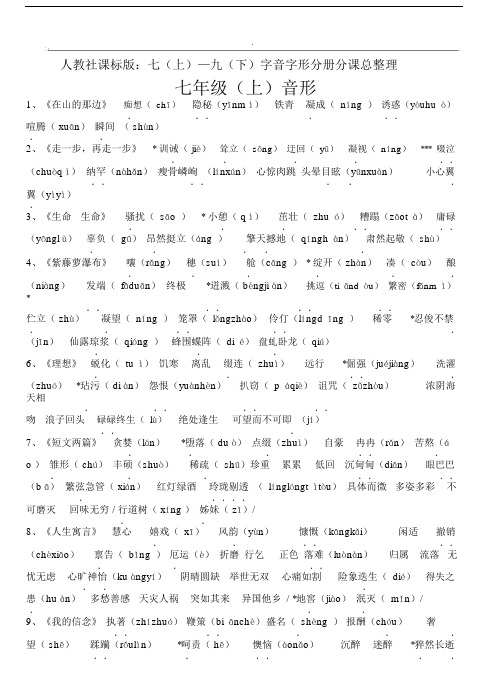 人教版初中语文中考字音字形大全.docx