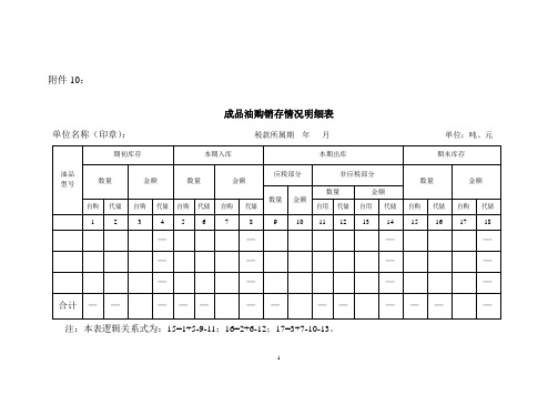 《成品油表及填表说明》