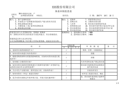 IATF16949：2016体系审核检查表-外部提供8