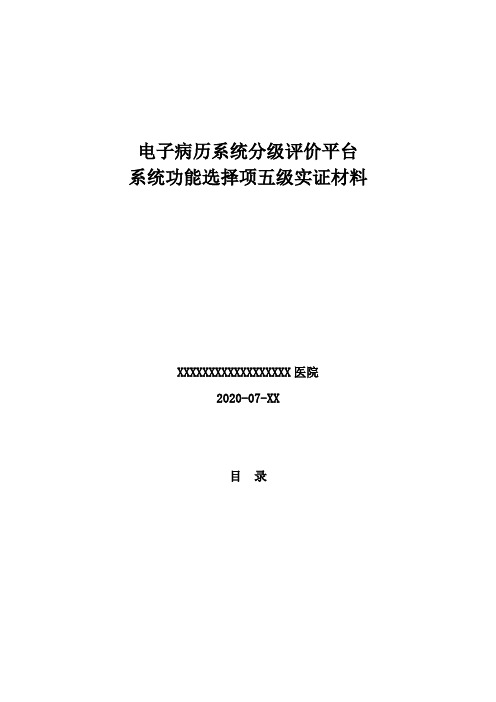 02：电子病历评级(5级)选择项实证材料(模板) 