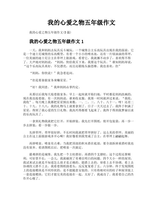 我的心爱之物五年级作文