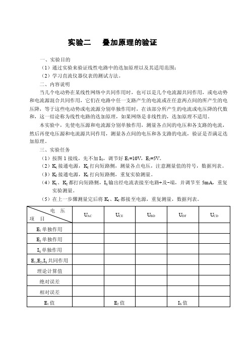 叠加原理的验证