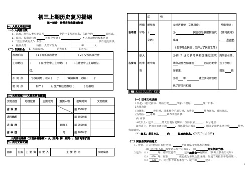 人教初三上册历史复习提纲