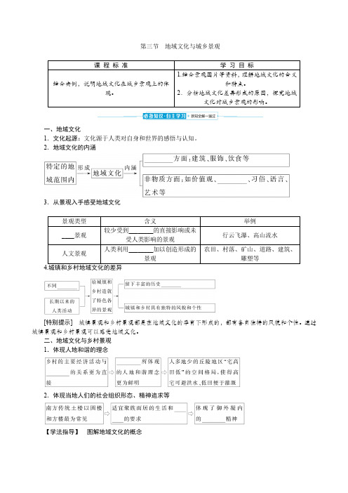 2024年人教版高中地理必修第二册第二章乡村和城镇第三节地域文化与城乡景观