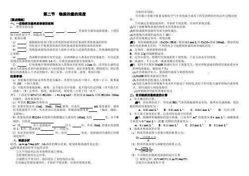 物质的量浓度复习学案