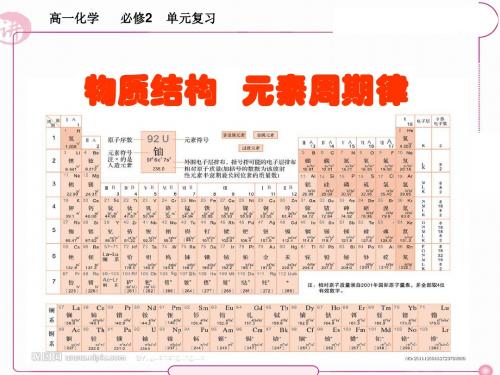 《物质的结构  元素周期律》单元复习