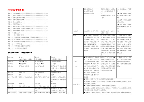 九年级历史中考复习专题(包括17个专题)人教版