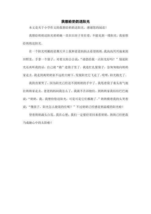 我想给奶奶送阳光_小学作文