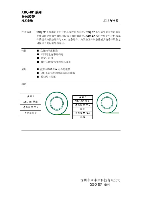 BP系列导热胶参数