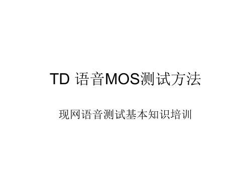 TD 语音MOS测试方法