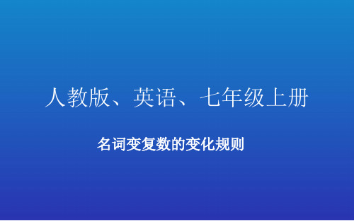 人教版PEP七年级上册名词变复数的变化规则