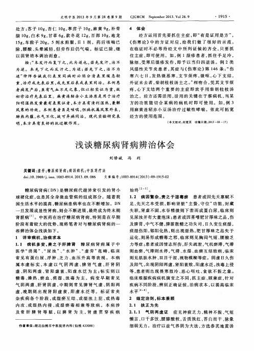 浅谈糖尿病肾病辨治体会