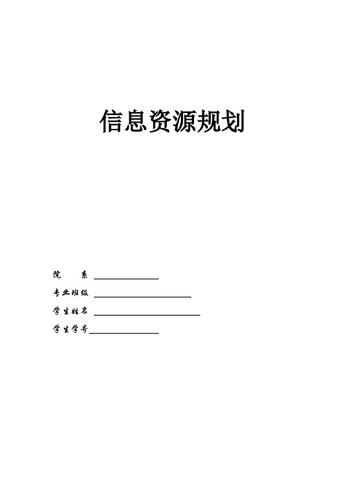 信息资源规划