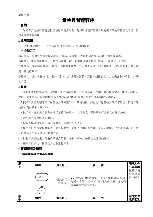 量检具管理程序