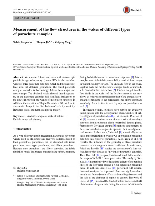 Measurement of the flow structures in the wakes of