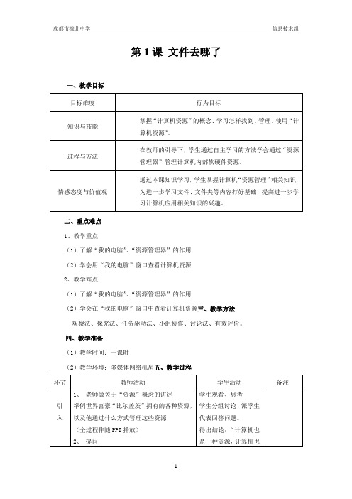 信息技术7下第一课 计算机资源管理