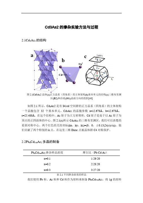 Cd3As2的掺杂实验方法与过程