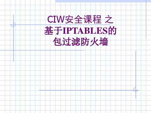 linux IPTABLES包过滤防火墙详解PPT课件
