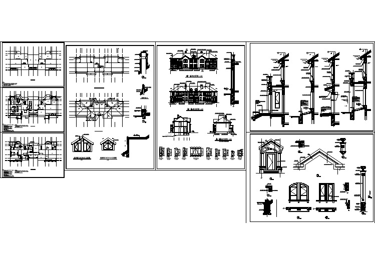 北方城市2层砖混结构双拼别墅建筑方案图