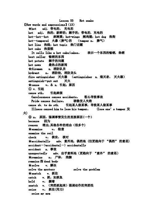 新概念英语2册第53课课文详解