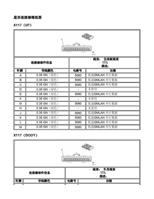 GL8豪华商务车维修手册星形连接器端视图