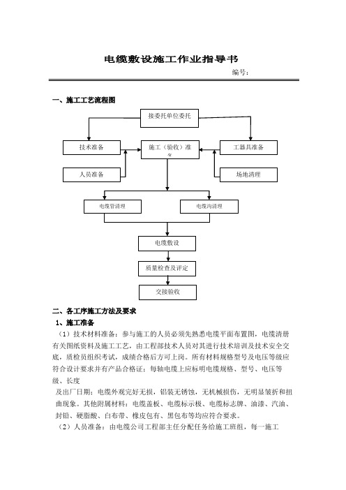 电缆敷设施工作业指导书