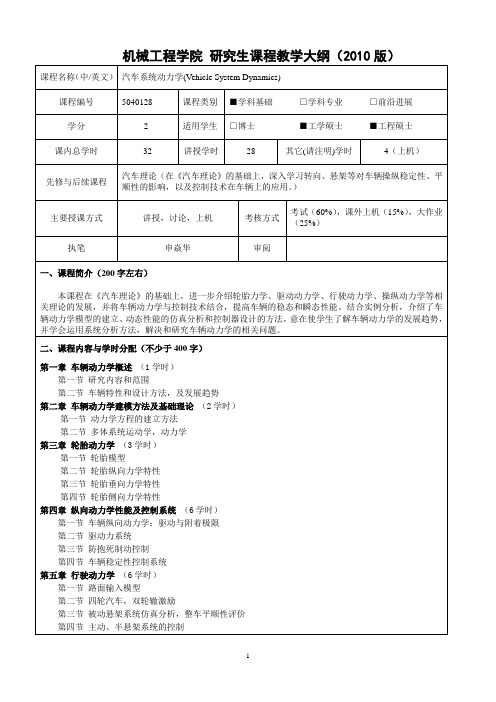 汽车系统动力学 (1)