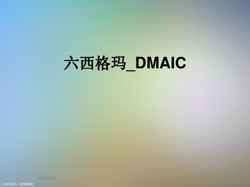 六西格玛-DMAIC