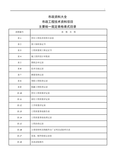 市政项目工程资料(全部资料)