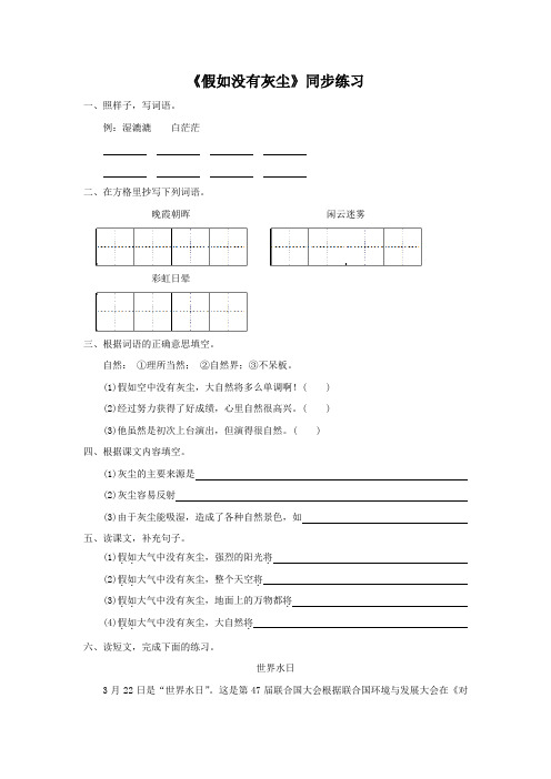 12《假如没有灰尘》同步练习3