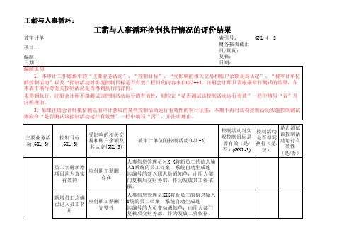 (GXL-4-2)205-2.4.2工薪与人事循环控制执行情况的评价结果