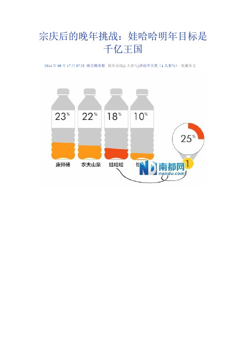 宗庆后的晚年挑战