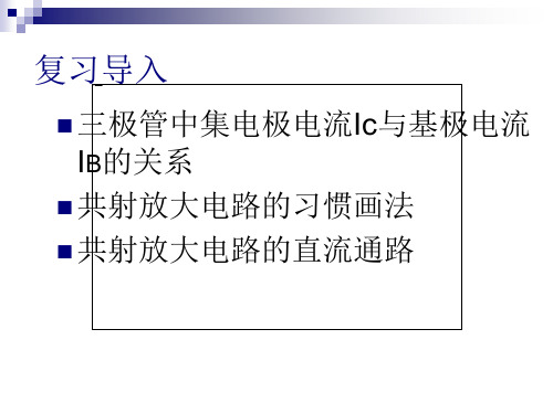 共射基本放大电路的静态工作点分析ppt课件