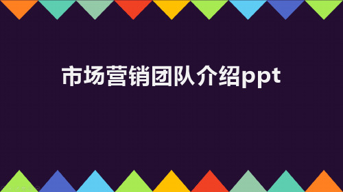 市场营销团队介绍ppt