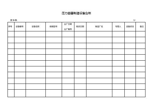 最新表S设备锅炉压力容器全套体系文件