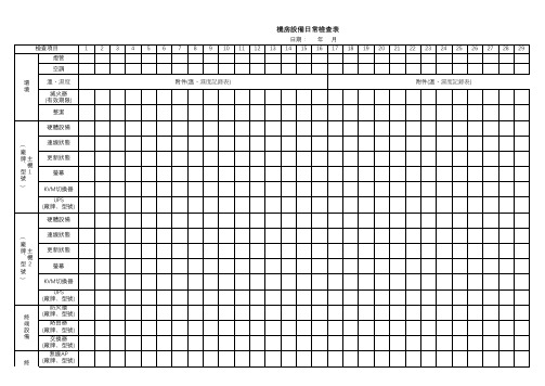 机房日常检查表