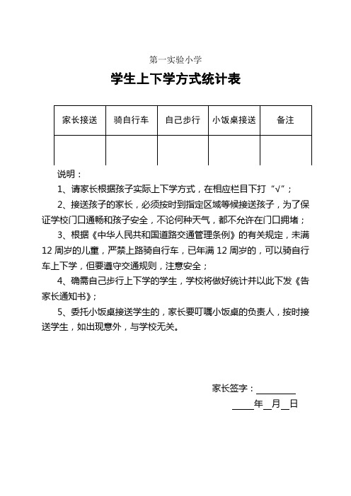 上下学方式统计